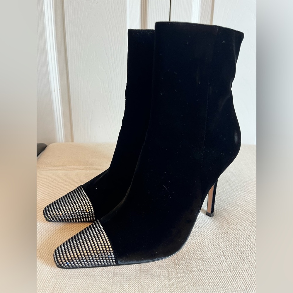 Gianvito Rossi velvet and crystal boots. Size 39 1/2